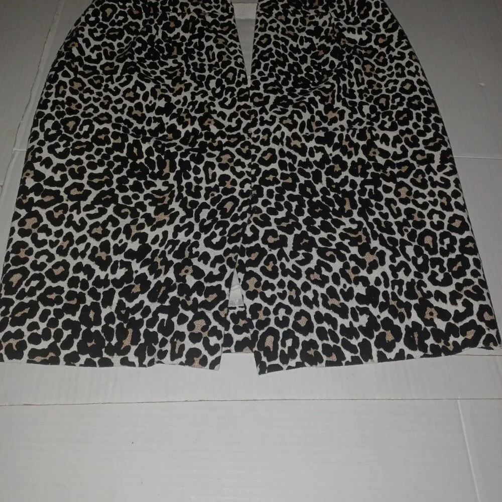 J.CREW THE PENCIL SKIRT LEOPARD PRINT 100% COTTON SIZE 4